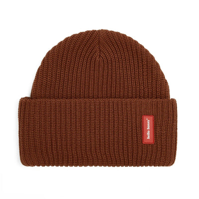 Bonnet en maille uni Flow Nut pour enfant, bébé et parent – vue à plat
