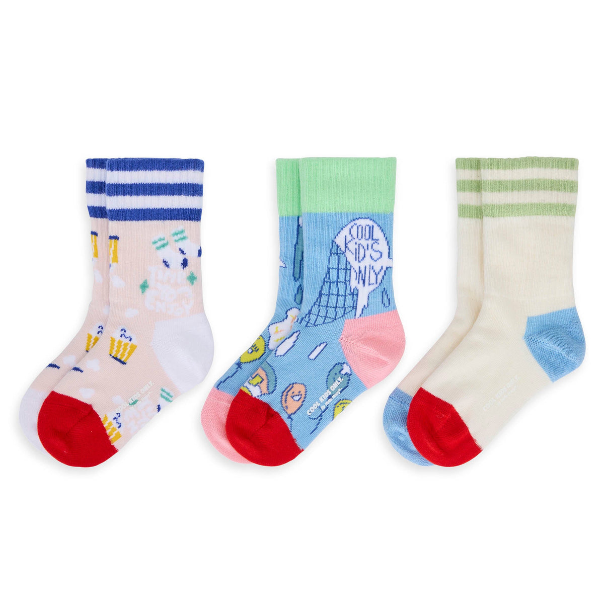 Set Kindersokken, biologisch katoen, kleurrijk accessoire, kindercadeau, vanaf 1 jaar, Cool Kids Only !