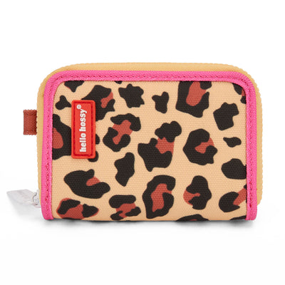 Portemonnee kind beige prints leopard rand roze Hello Hossy