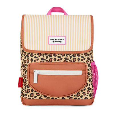 Rugzak kind beige prints leopard voorvak bruin Hello Hossy