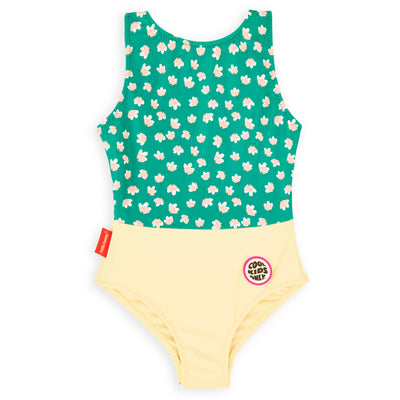 Zwempak meisje groen geel prints bloemen patch Cool Kids Only Hello Hossy