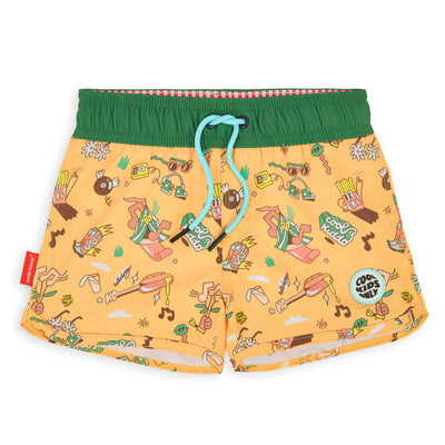 Zwembroek jongen camel motief muziek groen elastische band Hello Hossy