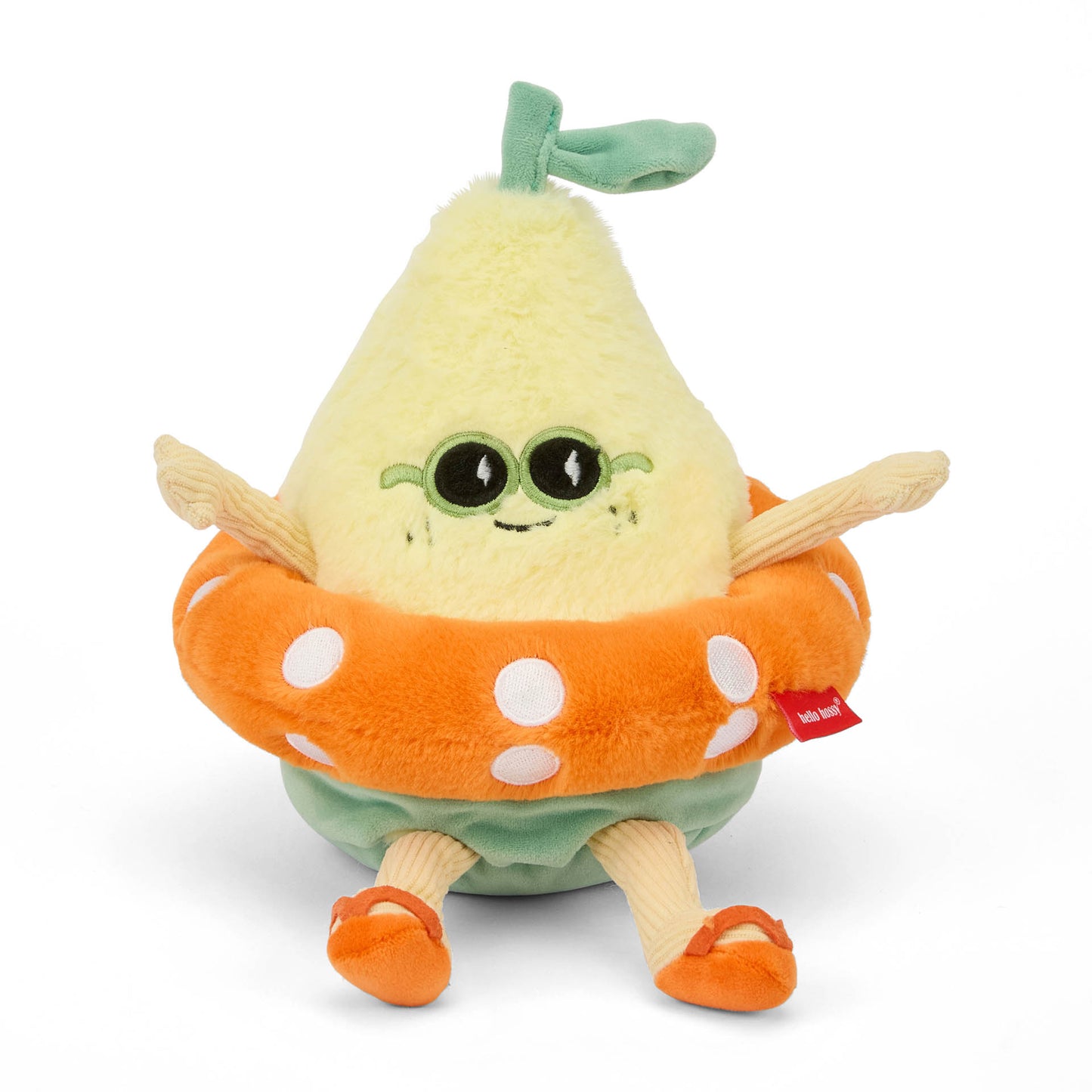 Peluche originale pour enfant Hello Hossy forme citron Lemon Splash - vue de face, posée