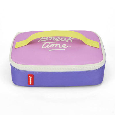 Snackzakje kind paars en roze tekst Break Time Hello Hossy