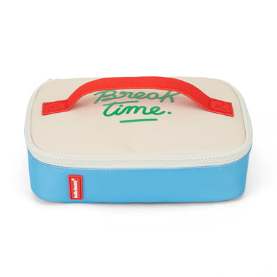 Snackzakje kind blauw detail rood groene tekst Hello Hossy