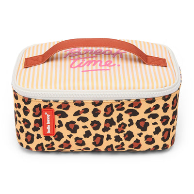 Lunchtas kind crème bruin motief leopard Hello Hossy