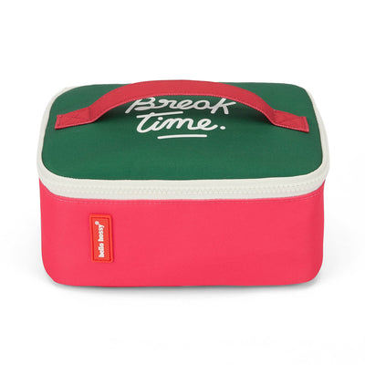 Lunchtas kind kleur framboise groen bericht wit Hello Hossy