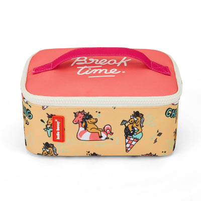 Lunchtas kind geel roze motief eenhoorn rode details Hello Hossy