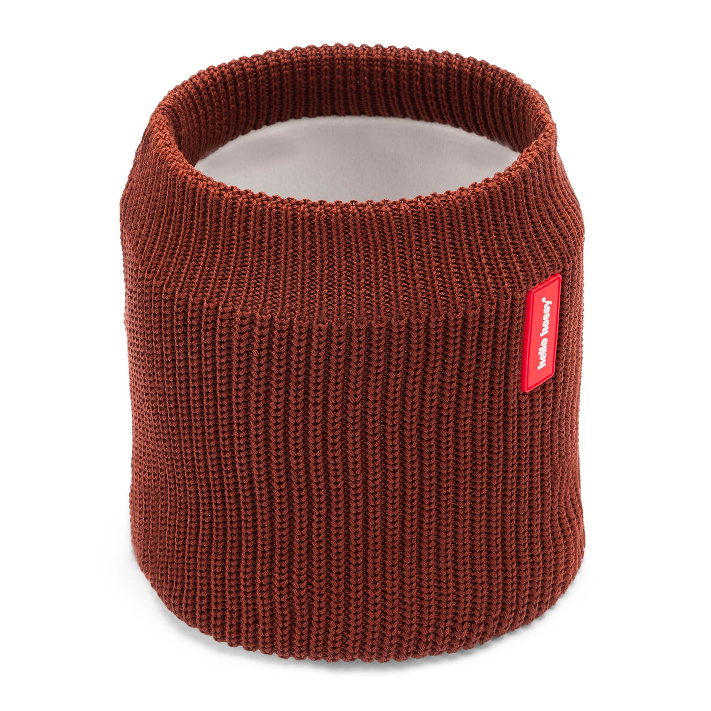 Snood kind bruin geribbelde stof fleece voering Hello Hossy