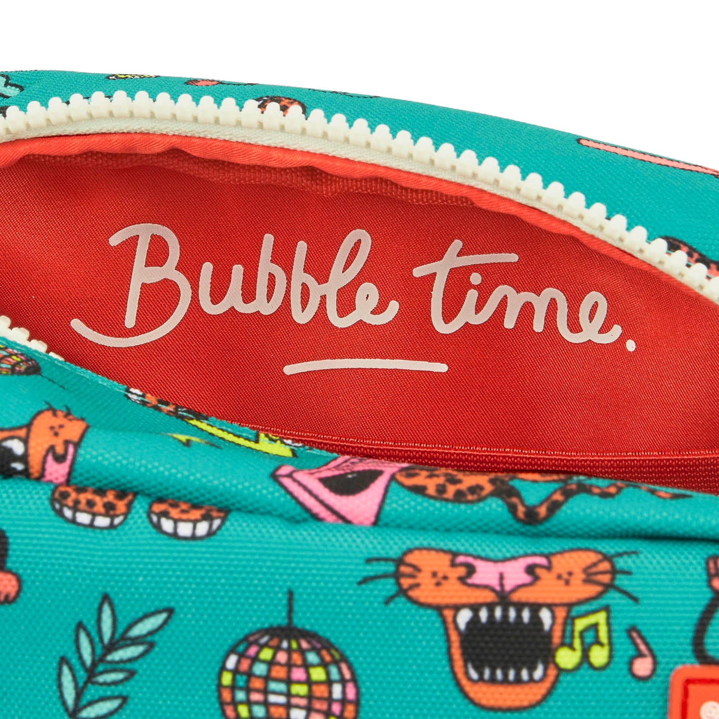 Trousse de toilette enfant vert motifs musique intérieur rouge Hello Hossy