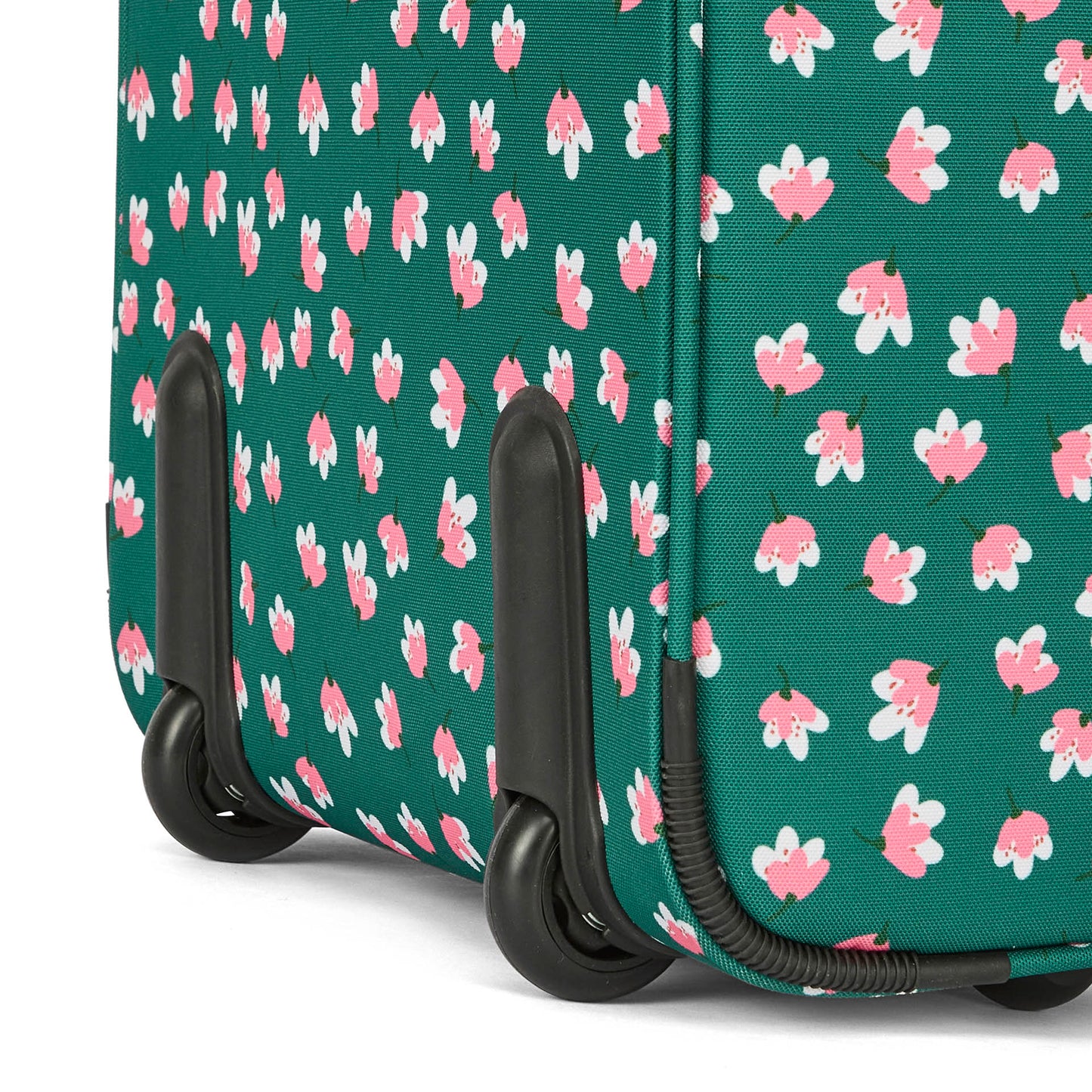 Valies kind groen bloemen motief zwarte wielen Hello Hossy