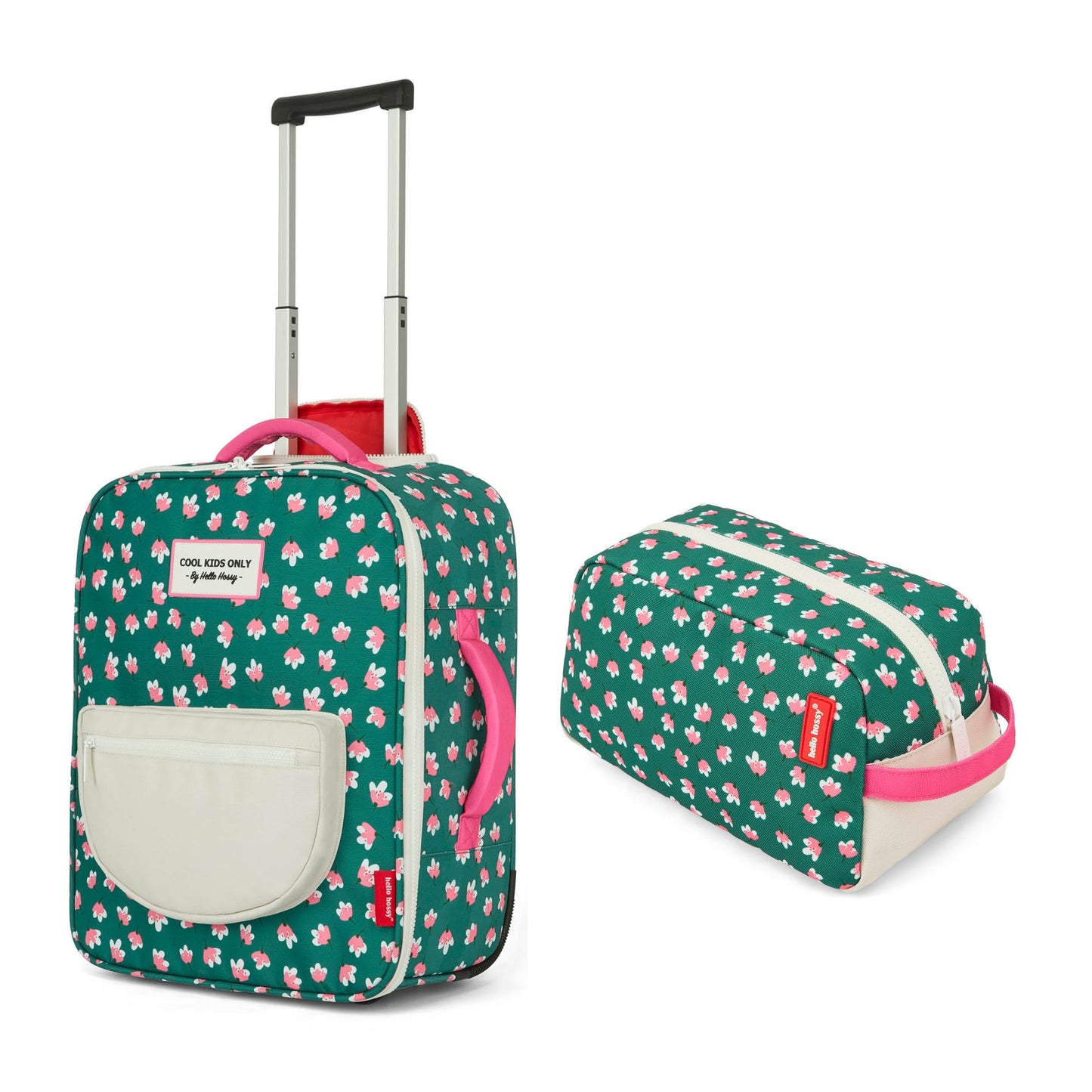 Groene kindervalies met bloemenprint met bijpassende etui Hello Hossy