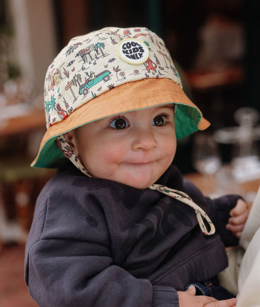 Bob Enfants Jungly avec cordon, éco-responsable, certifié Oeko-Tex, dès 3 mois, Cool Kids Only !