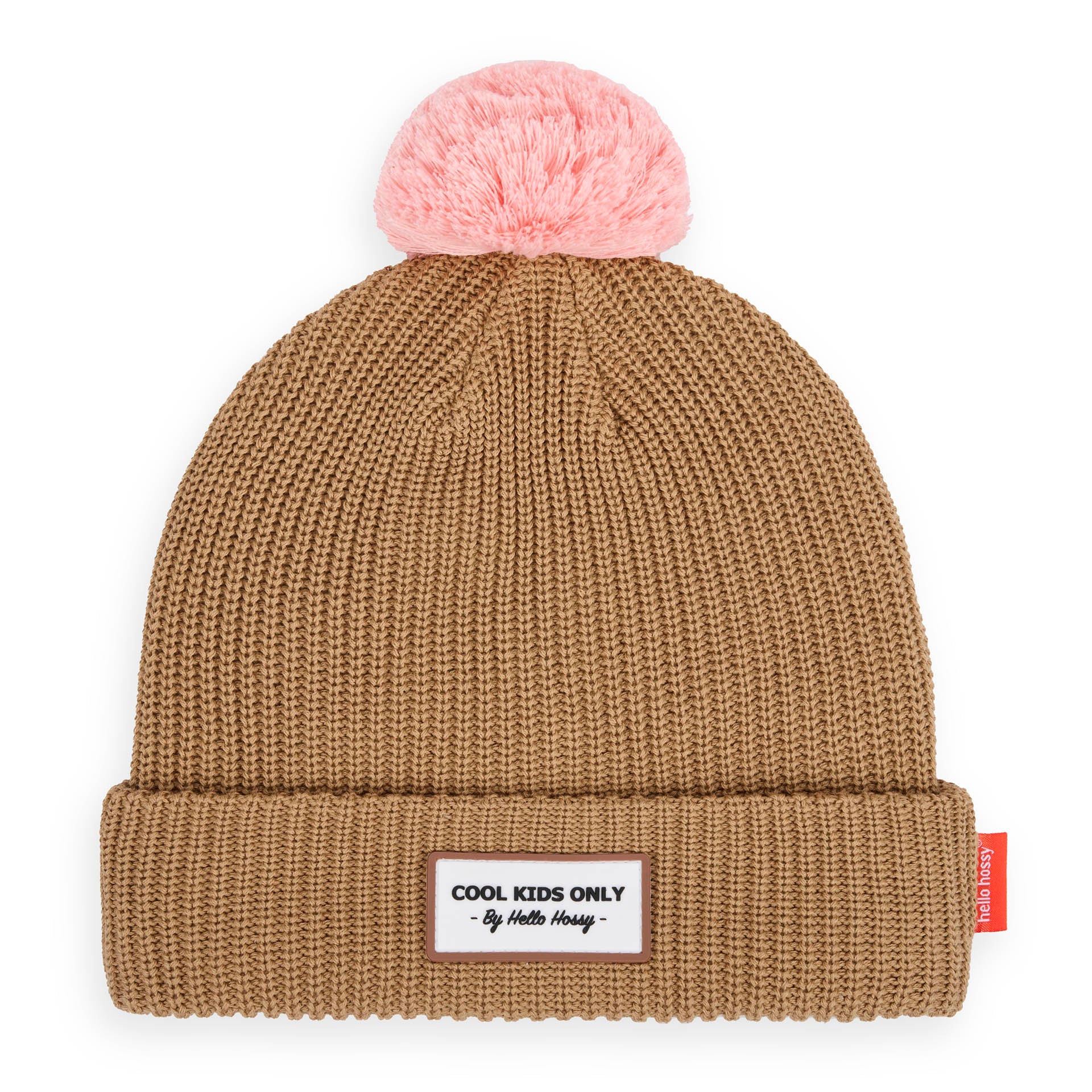 Bonnet avec pompon Color Block Macaroon pour enfant et bébé – vue à plat