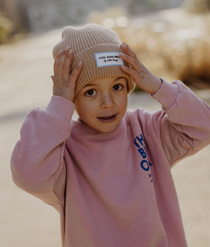 Bonnet coloré Enfants Pop Champagne, maille douce et fine, laine, sans pompon, dès 9 mois, Cool Kids Only !