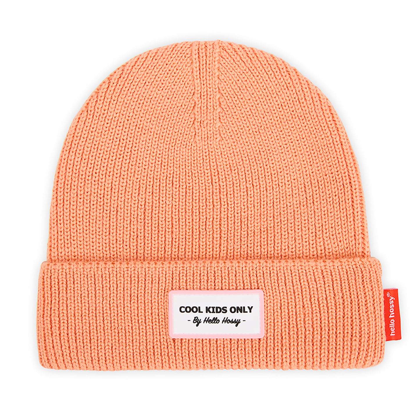 Bonnet coloré Enfants Pop Apricot, maille douce et fine, laine, sans pompon, dès 9 mois, Cool Kids Only !