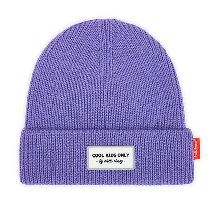 Bonnet coloré Enfants Pop Purple, maille douce et fine, laine, sans pompon, dès 9 mois, Cool Kids Only !