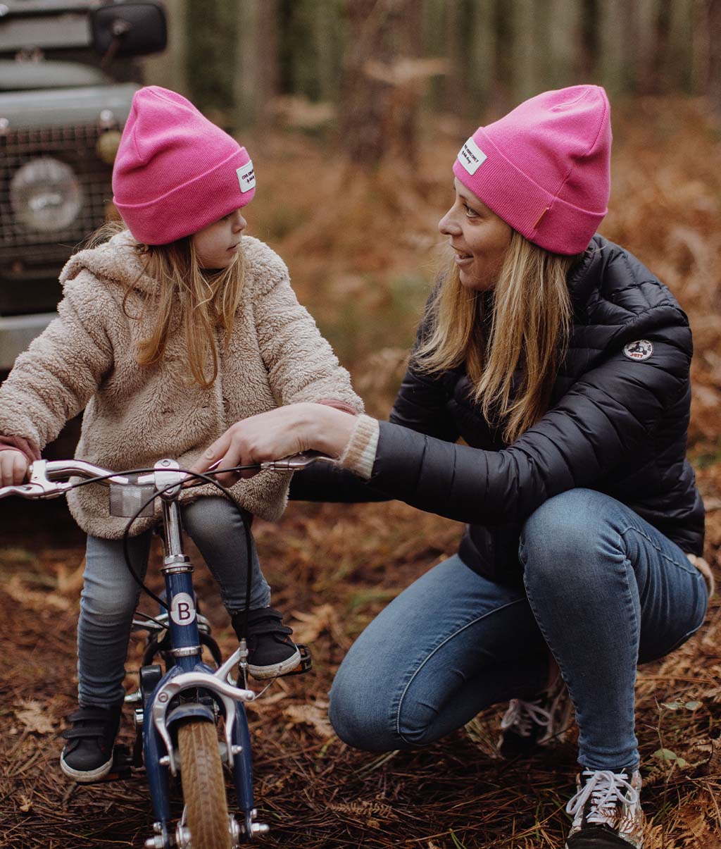 Bonnet Parents-Enfants Urban Fuchsia, coton, effet chiné, maille douce et fine, matchy-matchy, dès 9 mois, Cool Kids Only !