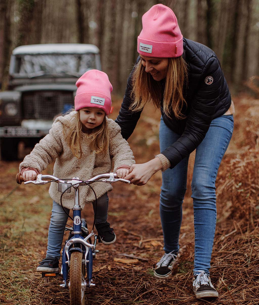 Bonnet Parents-Enfants Urban Fuchsia, coton, effet chiné, maille douce et fine, matchy-matchy, dès 9 mois, Cool Kids Only !