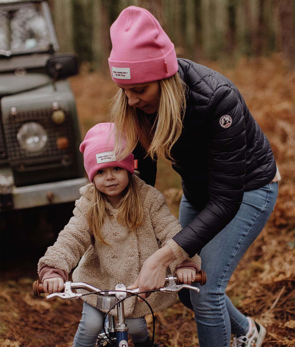 Bonnet Parents-Enfants Urban Fuchsia, coton, effet chiné, maille douce et fine, matchy-matchy, dès 9 mois, Cool Kids Only !