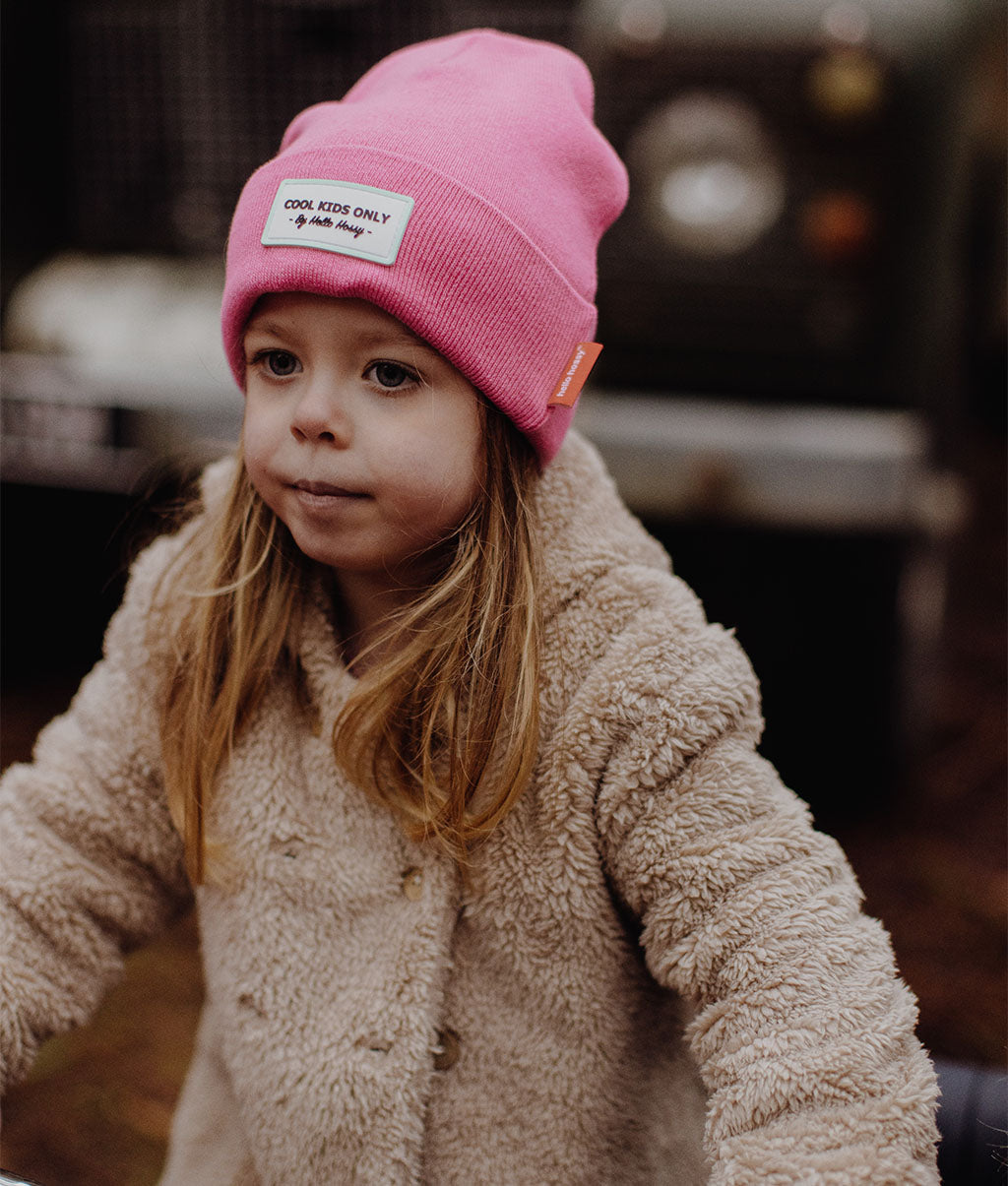 Bonnet Enfants Urban Fuchsia, coton, effet chiné, maille douce et fine, dès 9 mois, Cool Kids Only !