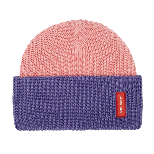 Bonnet en maille bicolore Flow Maya pour enfant et bébé – vue à plat