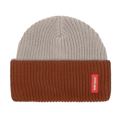 Bonnet en maille bicolore Flow Tom pour enfant et bébé – vue à plat