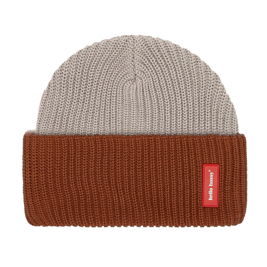 Bonnet en maille bicolore Flow Tom pour enfant et bébé – vue à plat