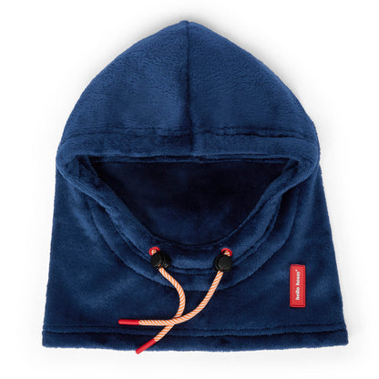 Kinder balaclava blauw fleece verstelbare koordjes label Hello Hossy