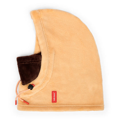 Kinder balaclava Beige bruin met verstelbare koordjes katoen fleece Hello Hossy