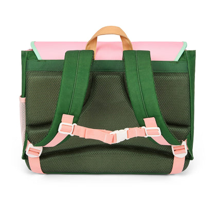 Schooltas kind groen en roze verstelbare bandjes Hello Hossy