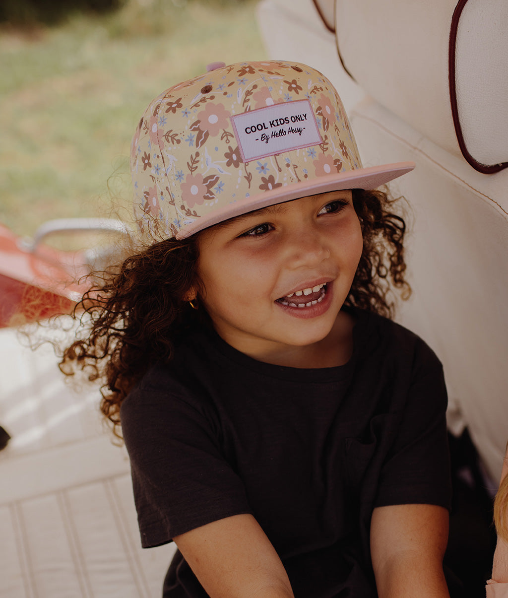 Casquette Enfants Pastel Blossom, visière plate, éco-responsable, certifiée Oeko-Tex, dès 9 mois, Cool Kids Only !