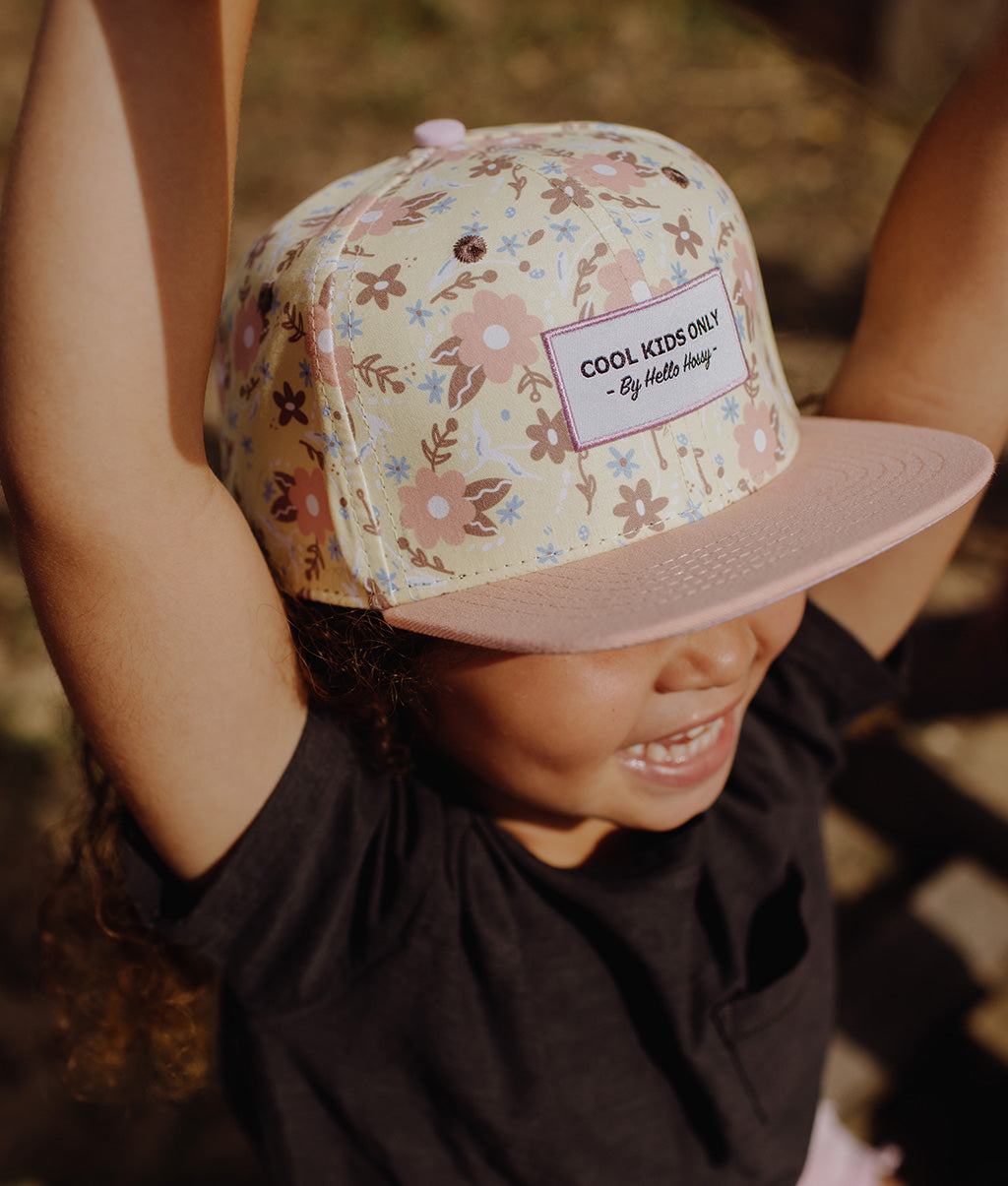 Casquette Enfants Pastel Blossom, visière plate, éco-responsable, certifiée Oeko-Tex, dès 9 mois, Cool Kids Only !