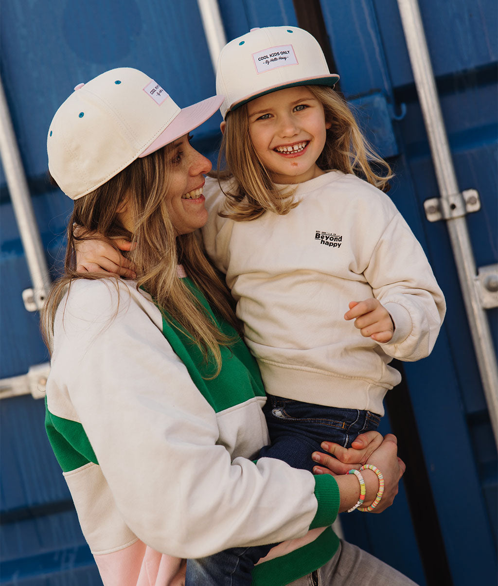 Casquette Parents-Enfants Mini Cotton, visière plate, 100% coton biologique, matchy-matchy, dès 9 mois, Cool Kids Only !