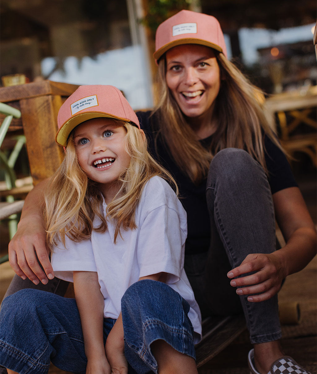 Casquette Parents-Enfants Melton Tulip, visière courbée, feutrine & daim, matchy-matchy, dès 9 mois, Cool Kids Only !