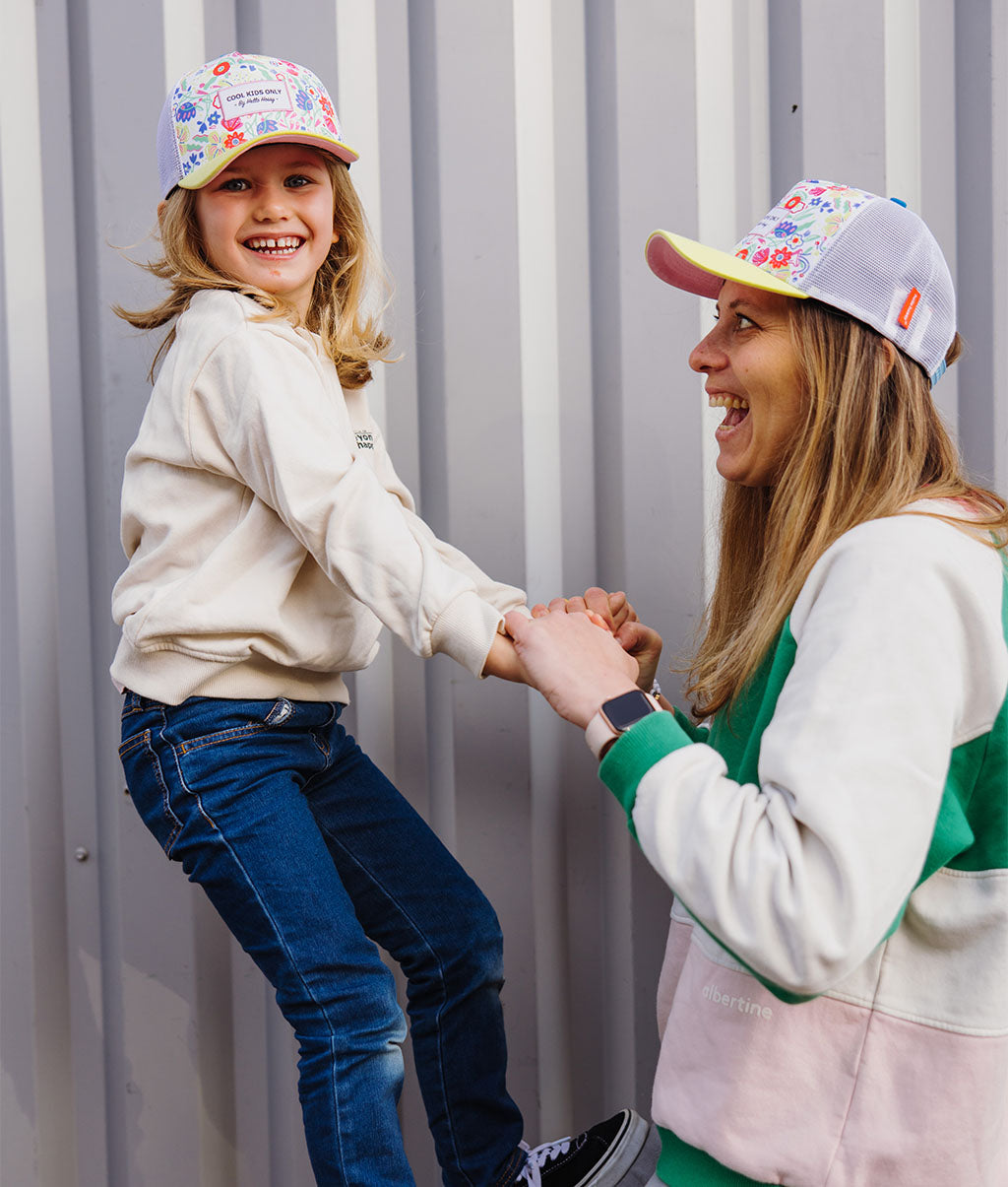 Casquette Parents-Enfants Garden Party, style Trucker, éco-responsable, matchy-matchy, dès 9 mois, Cool Kids Only !