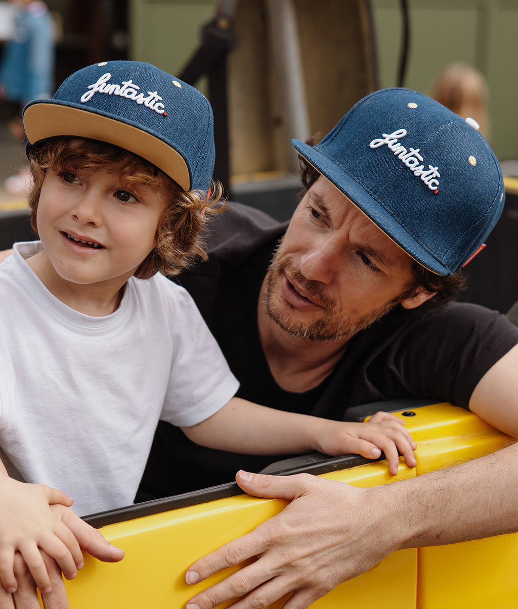 Casquette Parents-Enfants Jean Funtastic, visière plate, coton biologique, certifiée Oeko-Tex, dès 9 mois, Cool Kids Only !