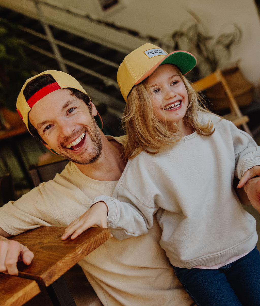 Casquette Parents-Enfants Mini Sunset, visière courbée, 100% coton biologique, matchy-matchy, dès 9 mois, Cool Kids Only !