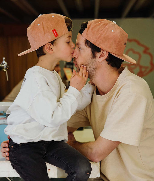 Casquette Parents-Enfants Mini Nutty, visière plate, velours, matchy-matchy, dès 9 mois, Cool Kids Only !