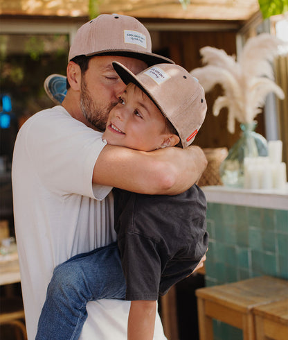 Casquette Parents-Enfants Sweet Burlywood, visière plate, velours, matchy-matchy, dès 9 mois, Cool Kids Only !