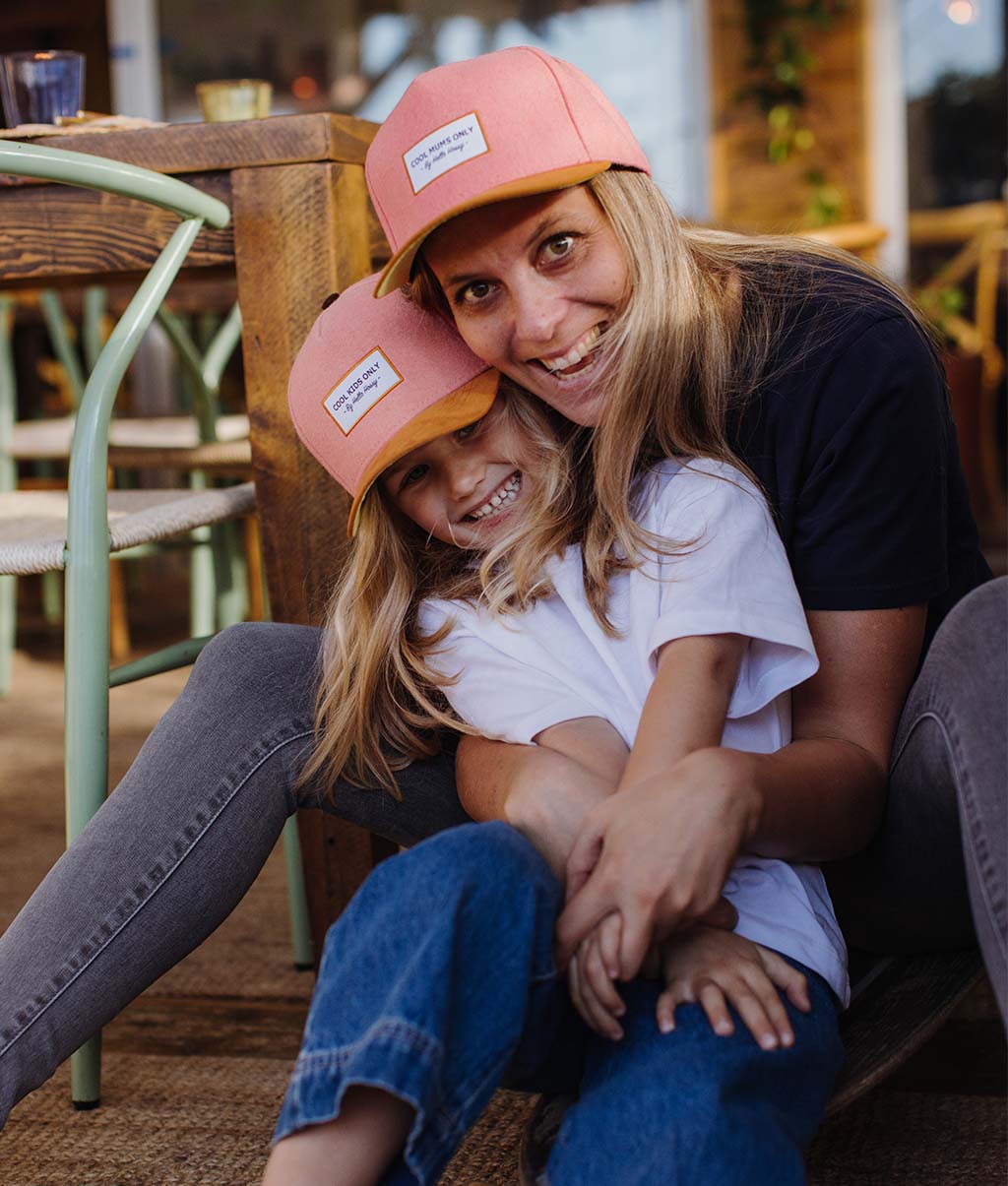 Casquette Parents-Enfants Melton Tulip, visière courbée, feutrine & daim, matchy-matchy, dès 9 mois, Cool Kids Only !