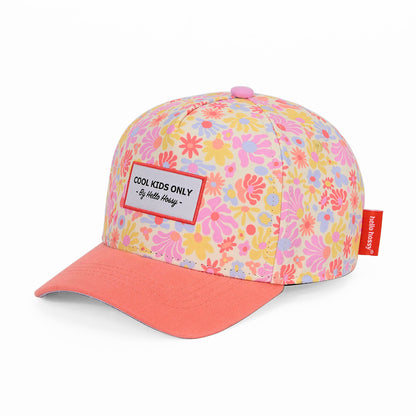 Casquette Enfants Retro Flowers, visière courbée, éco-responsable, certifiée Oeko-Tex, dès 9 mois, Cool Kids Only !