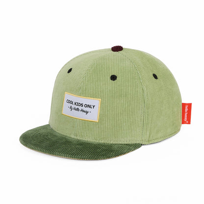 Casquette Enfants Sweet Green Duo, visière plate, velours, certifiée Oeko-Tex, dès 9 mois, Cool Kids Only !