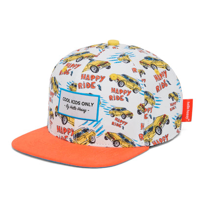 Kinderpet auto's motief oranje klep niet gedragen Hello Hossy