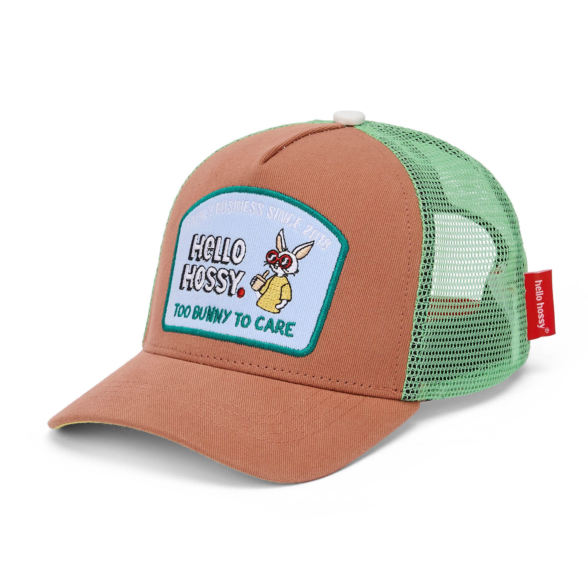 Pet voor kinderen bruin groen gebogen klep Patch konijn Hello Hossy