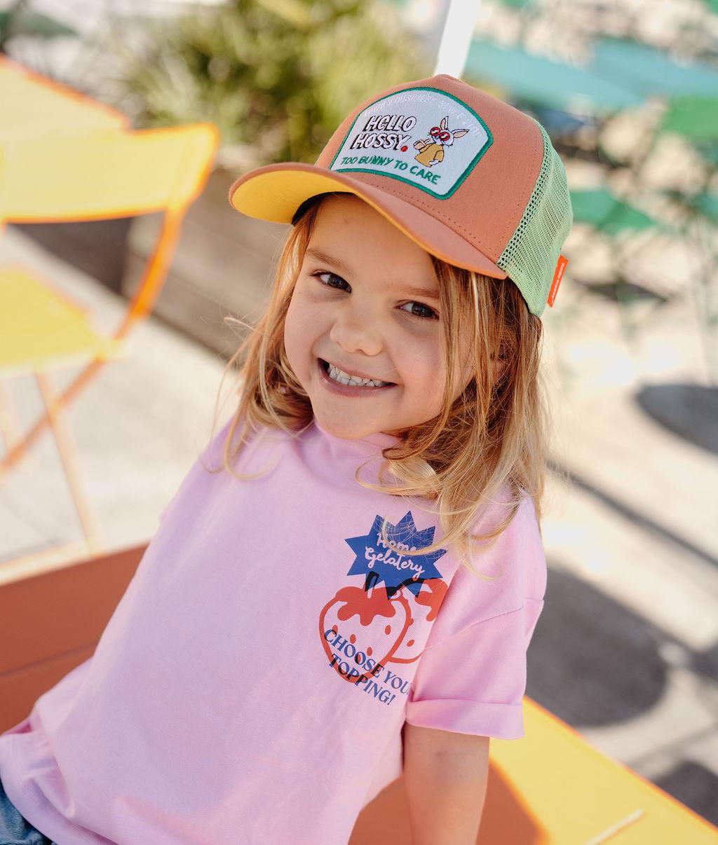 Pet voor kinderen bruin groen gebogen klep Patch konijn Hello Hossy