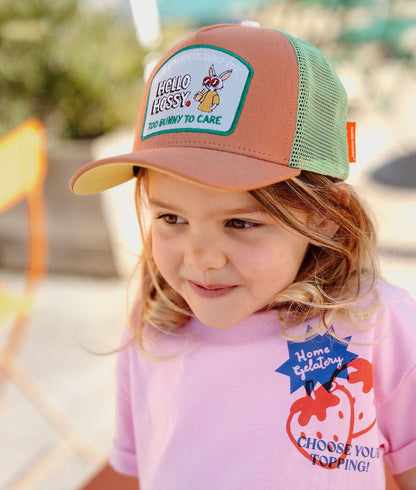Pet voor kinderen bruin groen gebogen klep Patch konijn Hello Hossy