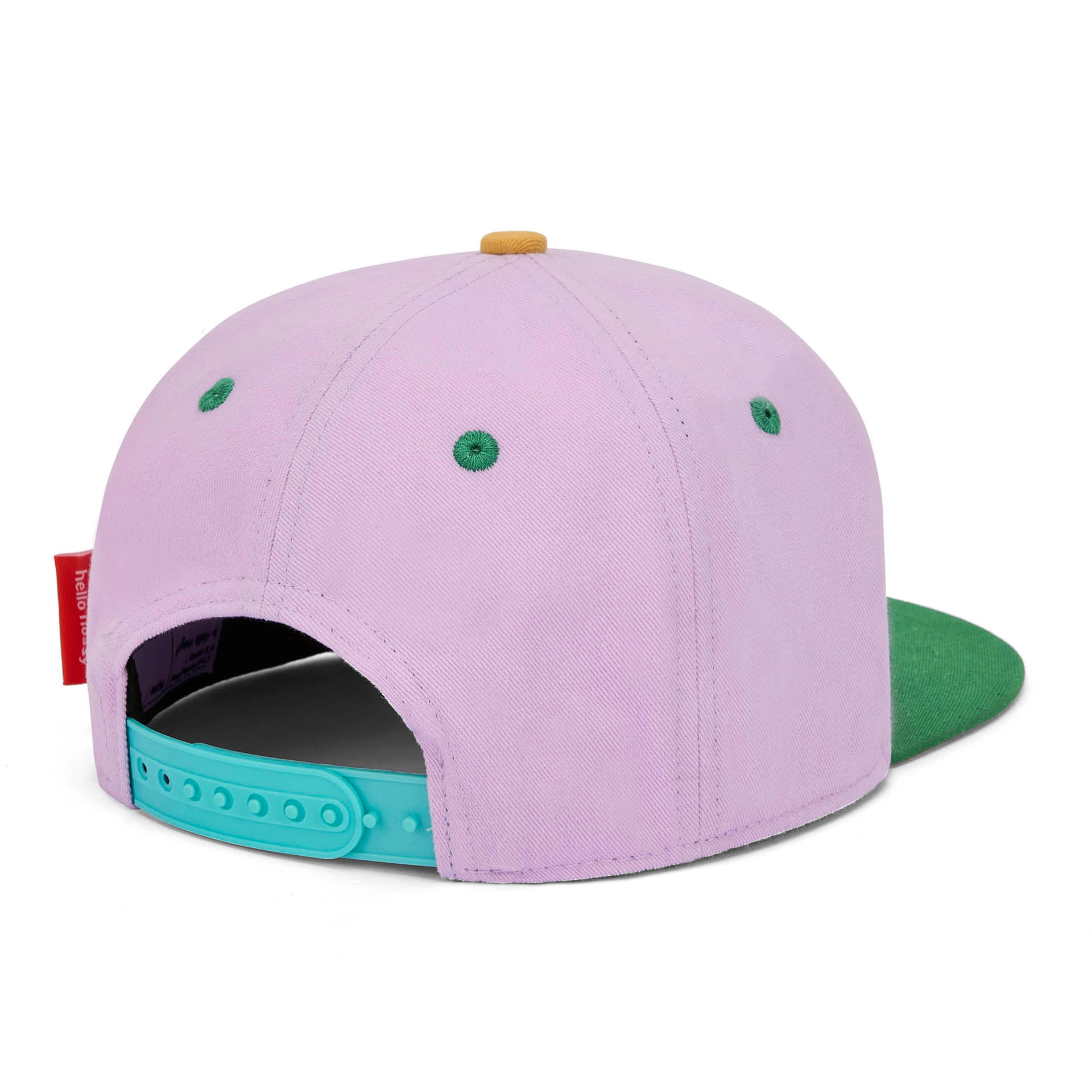 Pet kind roze groene klep detail achtersluiting Hello Hossy