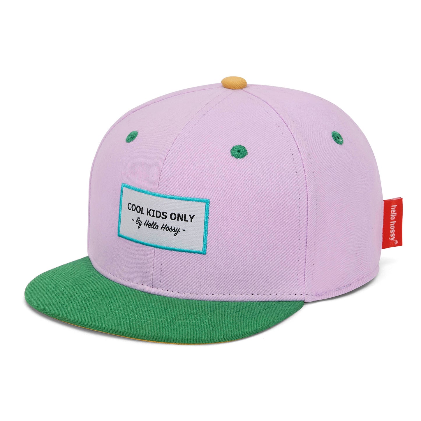 Kinderpet roze Groene klep Platte klep niet gedragen Hello Hossy
