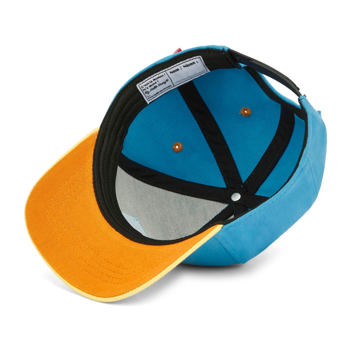Pet blauw gele klep zwart binnenste Hello Hossy